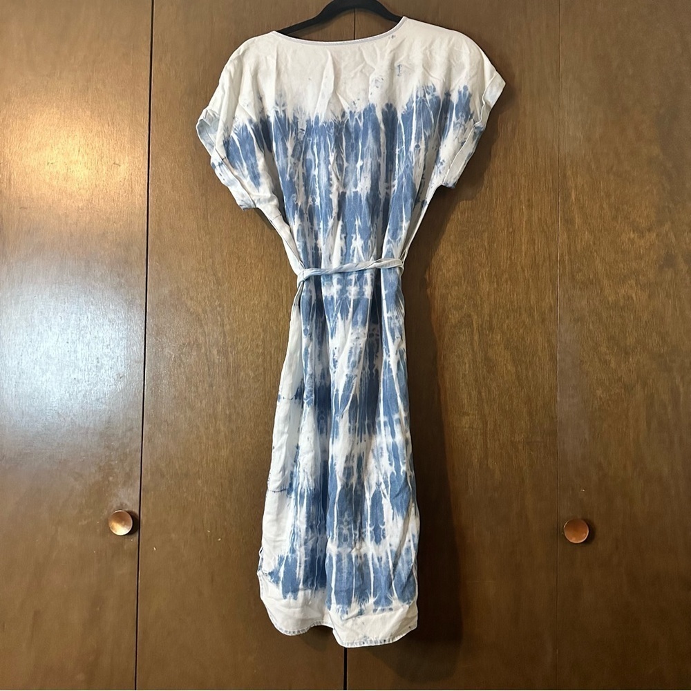 INC International Concepts Meadow 2 Indigo White Tie Dye Wash Midi Dress Sz M - Picture 6 of 11